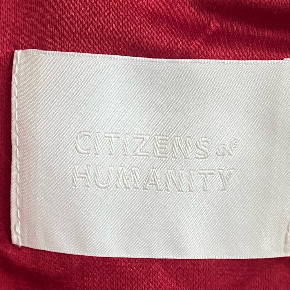 Citizens Of Humanity Silk & Cotton Blouse Vibrant Red Button Up Shirt - Medium - Picture 7 of 9